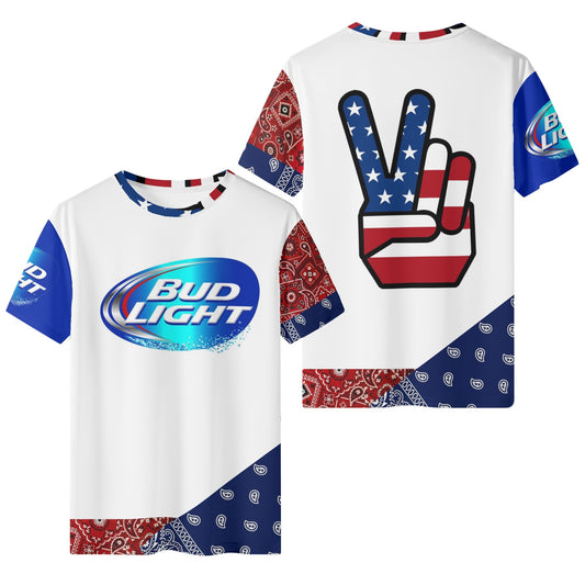 Mens Beer Bandana Bud Light Classic T-Shirt