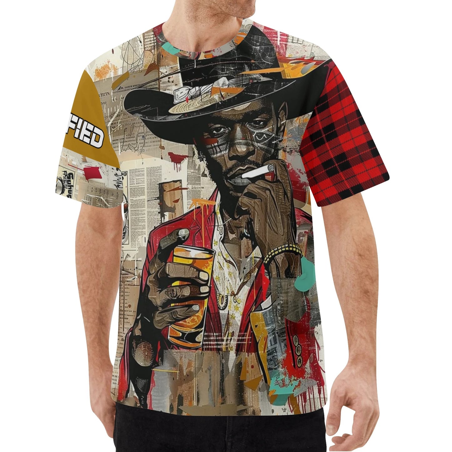 Mens Black Cowboy Classified Classic T-Shirt
