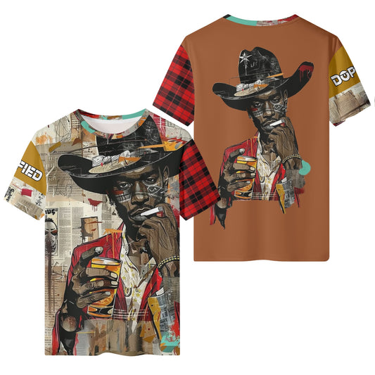 Mens Black Cowboy Classified Classic T-Shirt