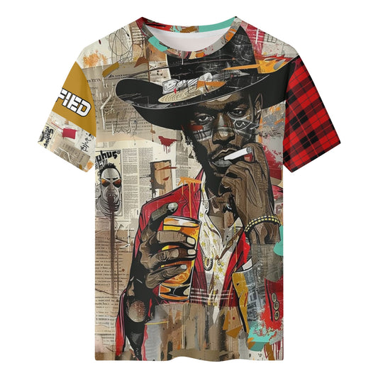 Mens Black Cowboy Classified Classic T-Shirt