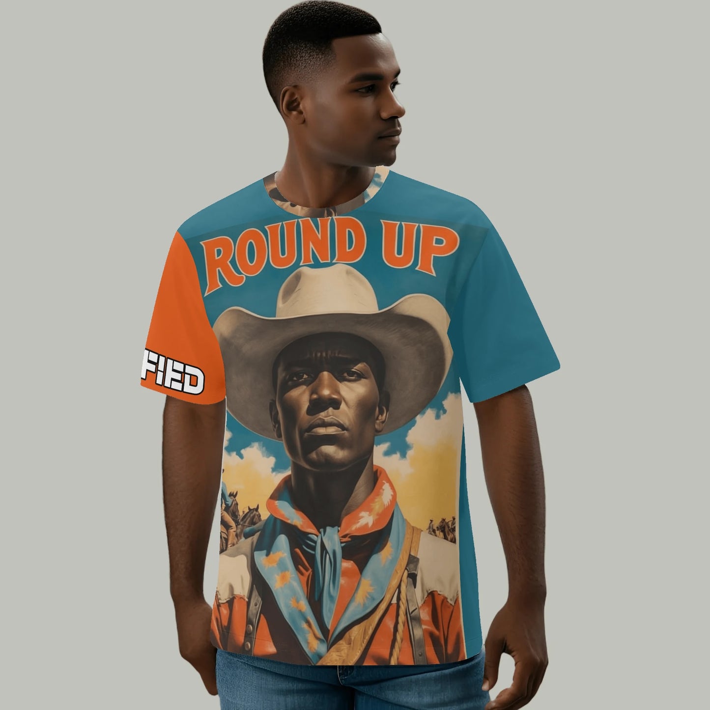 Round Up Black Cowboy Classic T-Shirt