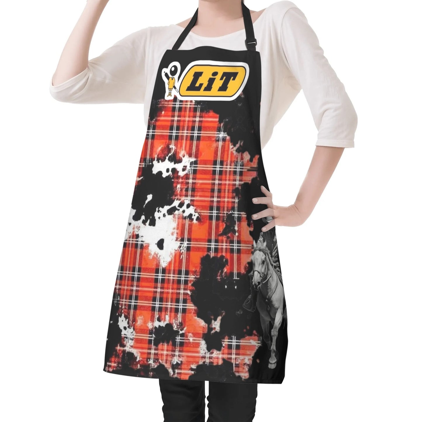Da Plug Fashion Cow Patch Camo Lit Western Apron