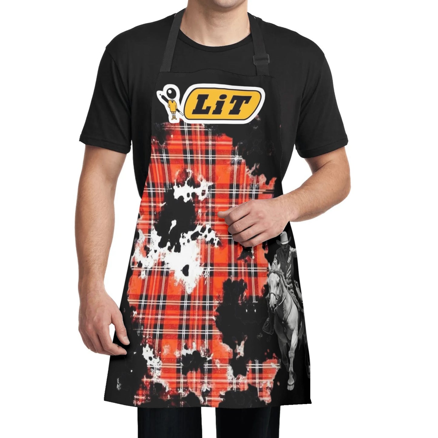 Da Plug Fashion Cow Patch Camo Lit Western Apron