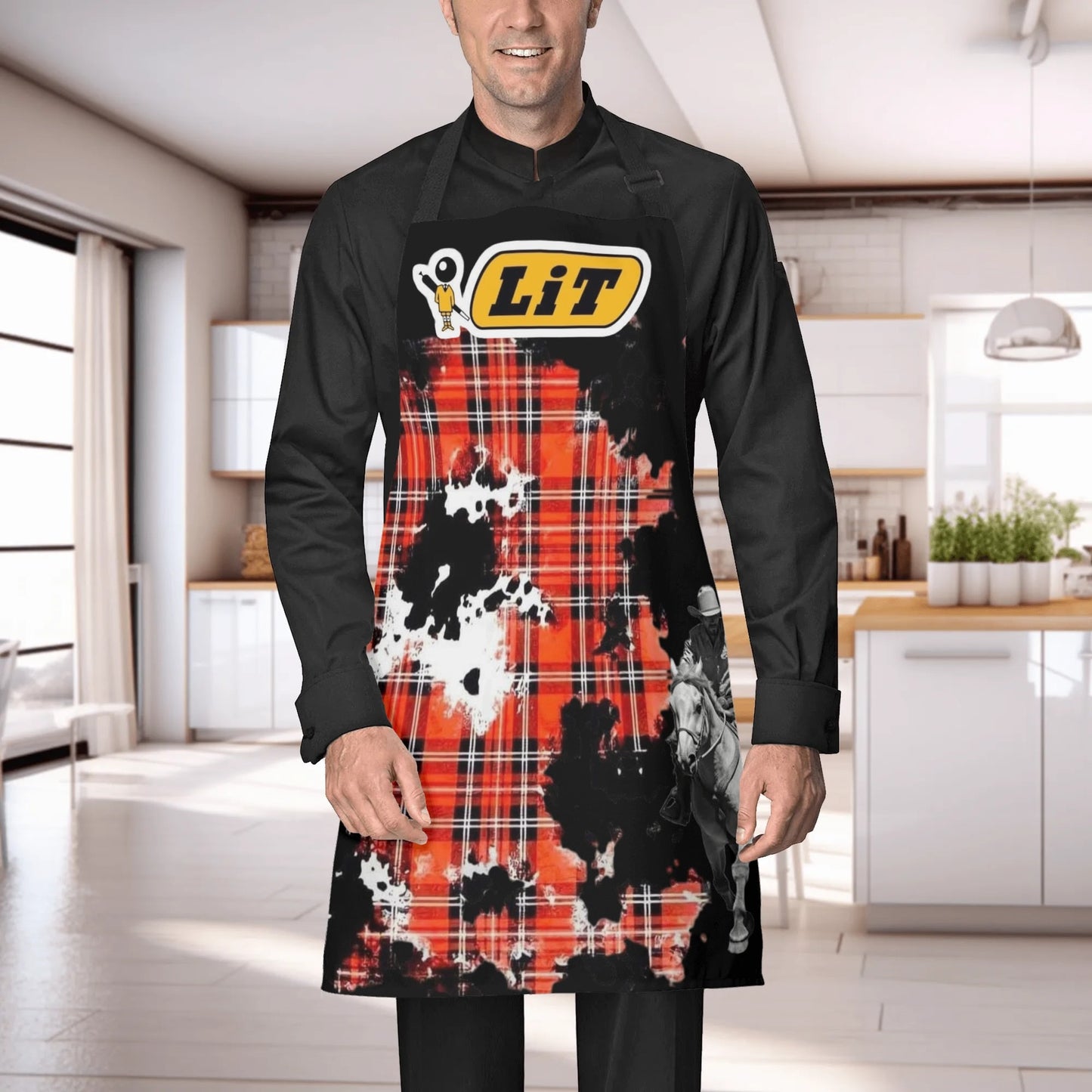 Da Plug Fashion Cow Patch Camo Lit Western Apron