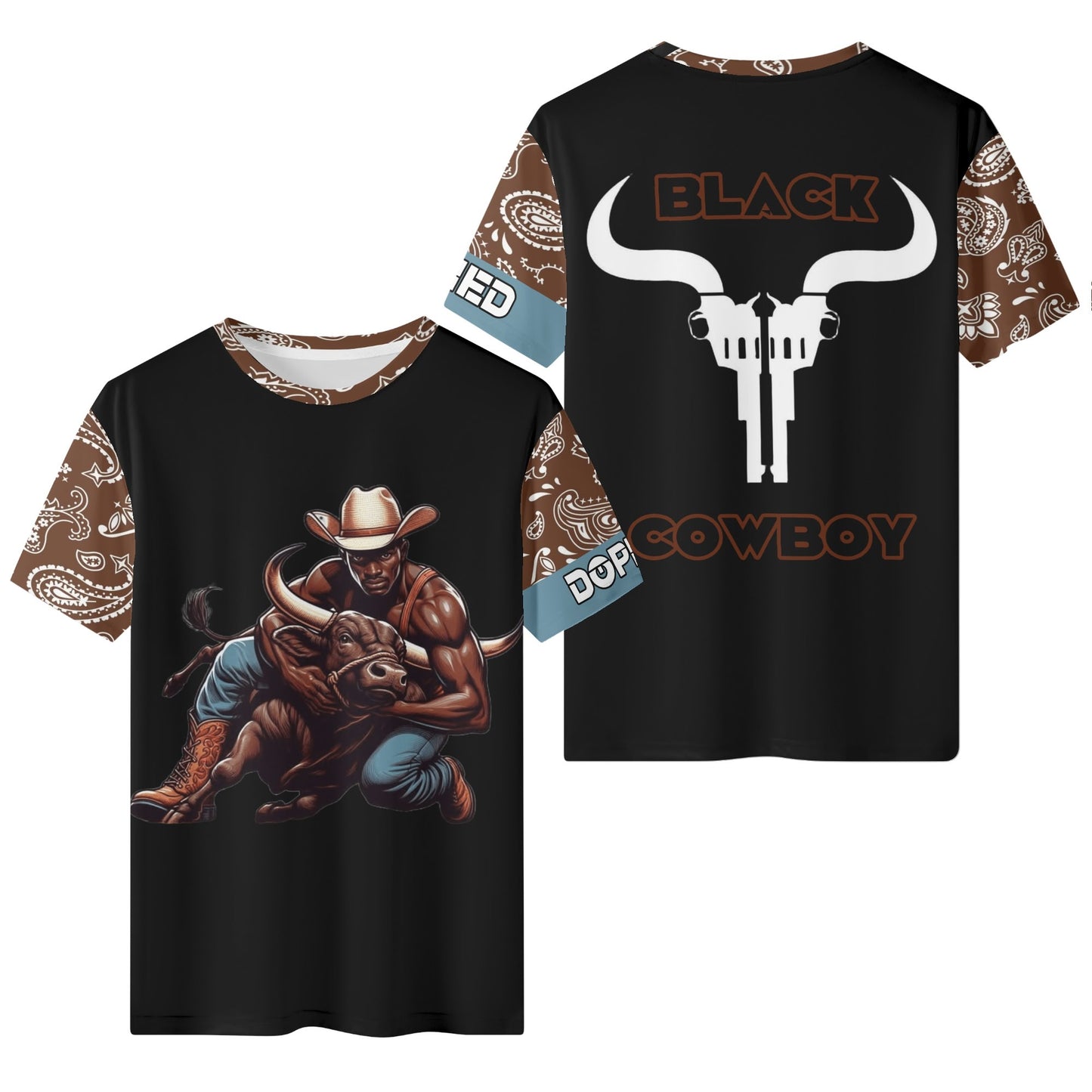 Mens Black Cowboy T-Shirt