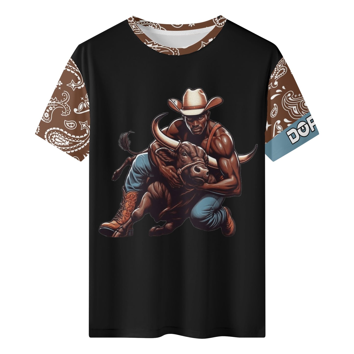 Mens Black Cowboy T-Shirt