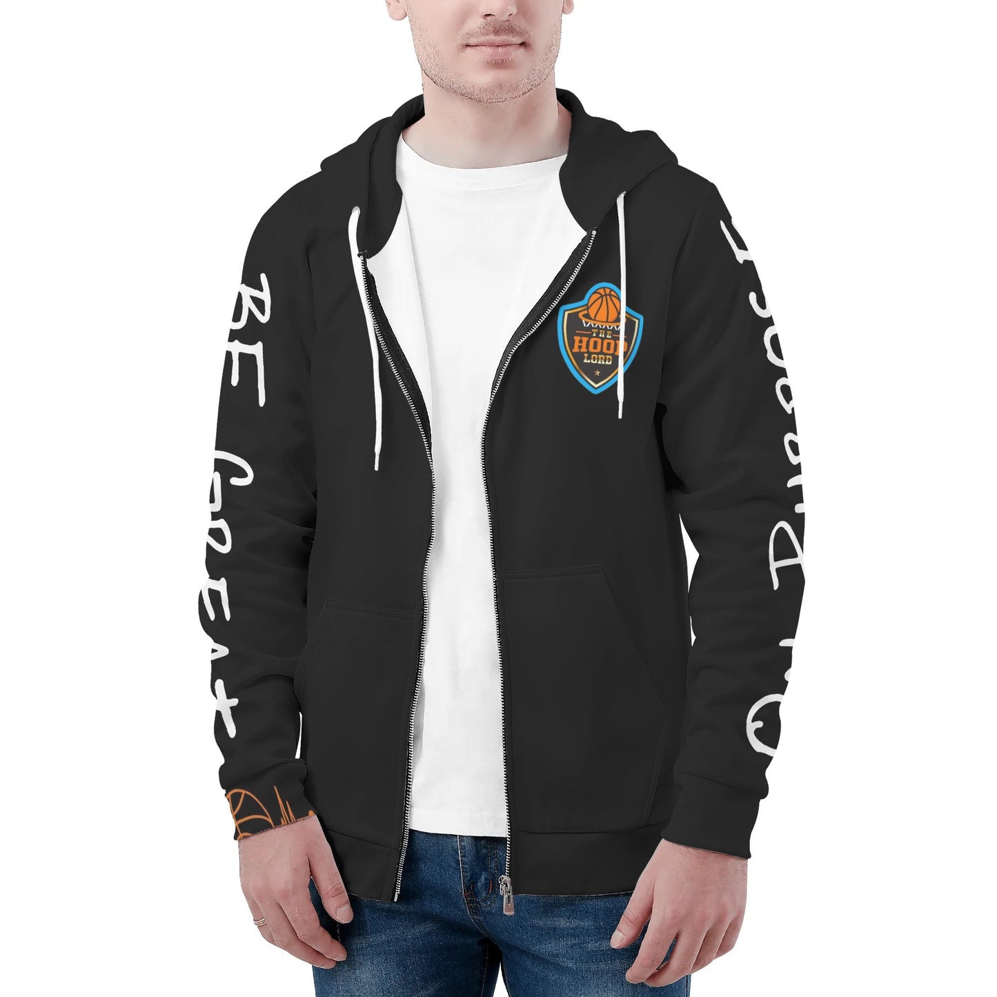 Mens Hoop Lord Be Great On Purpose Classic Zip Up Hoodie Warm Jacket