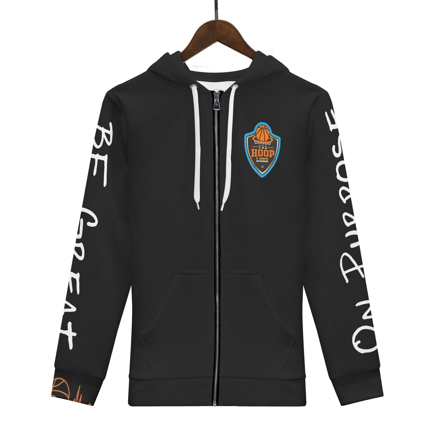 Mens Hoop Lord Be Great On Purpose Classic Zip Up Hoodie Warm Jacket