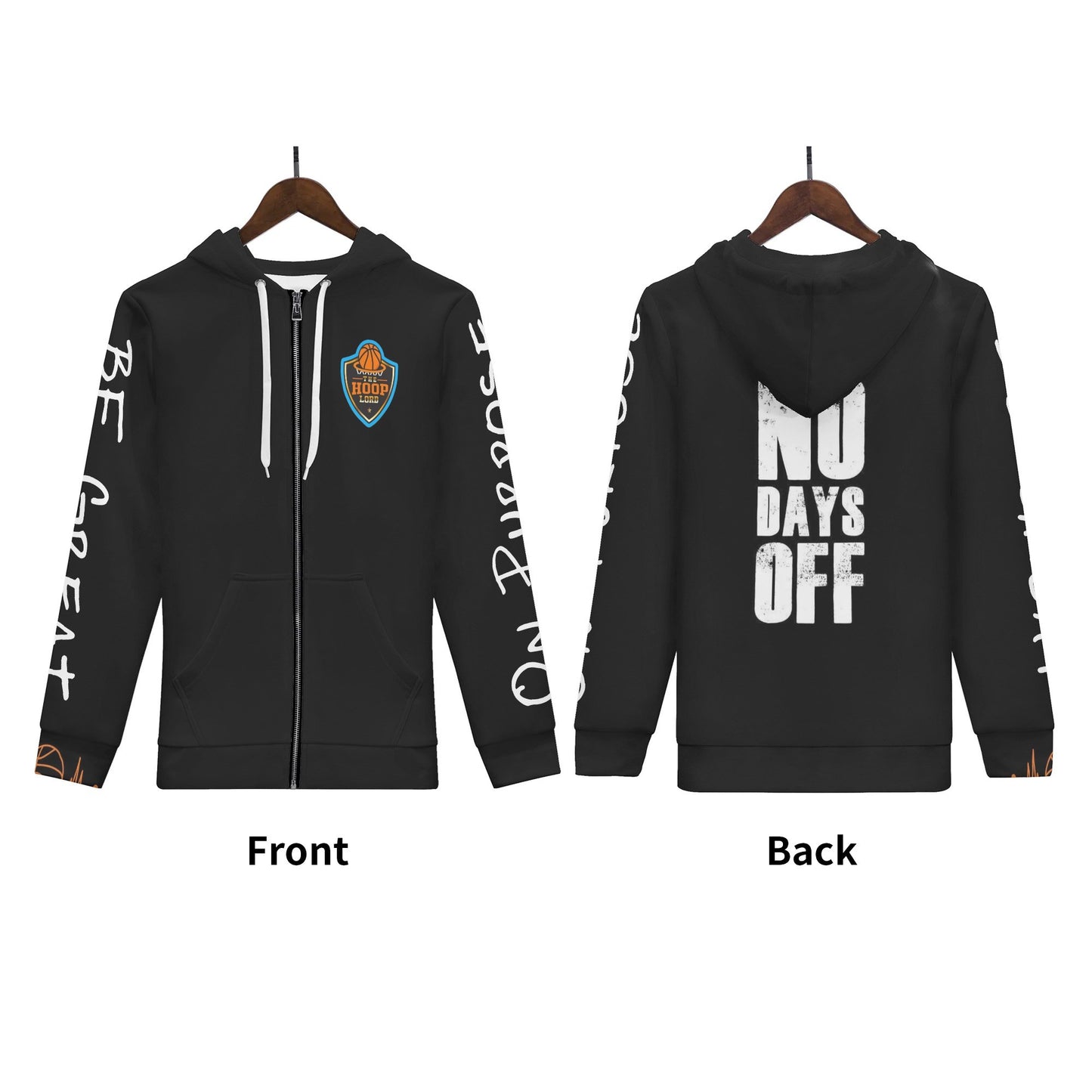 Mens Hoop Lord Be Great On Purpose Classic Zip Up Hoodie Warm Jacket