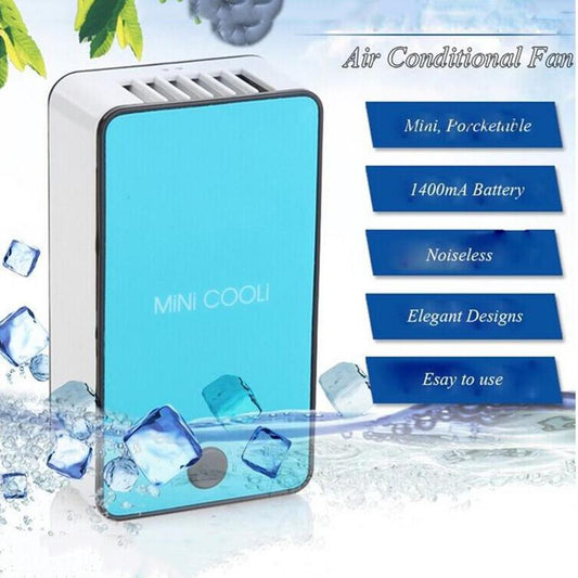 Mini Portable USB HandHeld/Table Air Conditioner cooler w Bladeless Fan