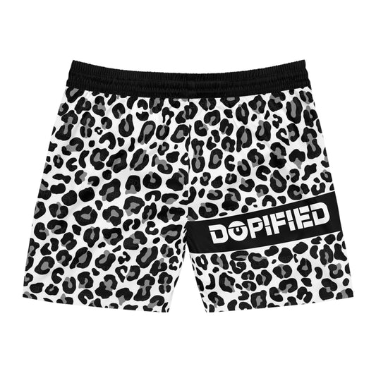 DOPiFiED Snow Leopard Men's Mid-Length Swim Shorts