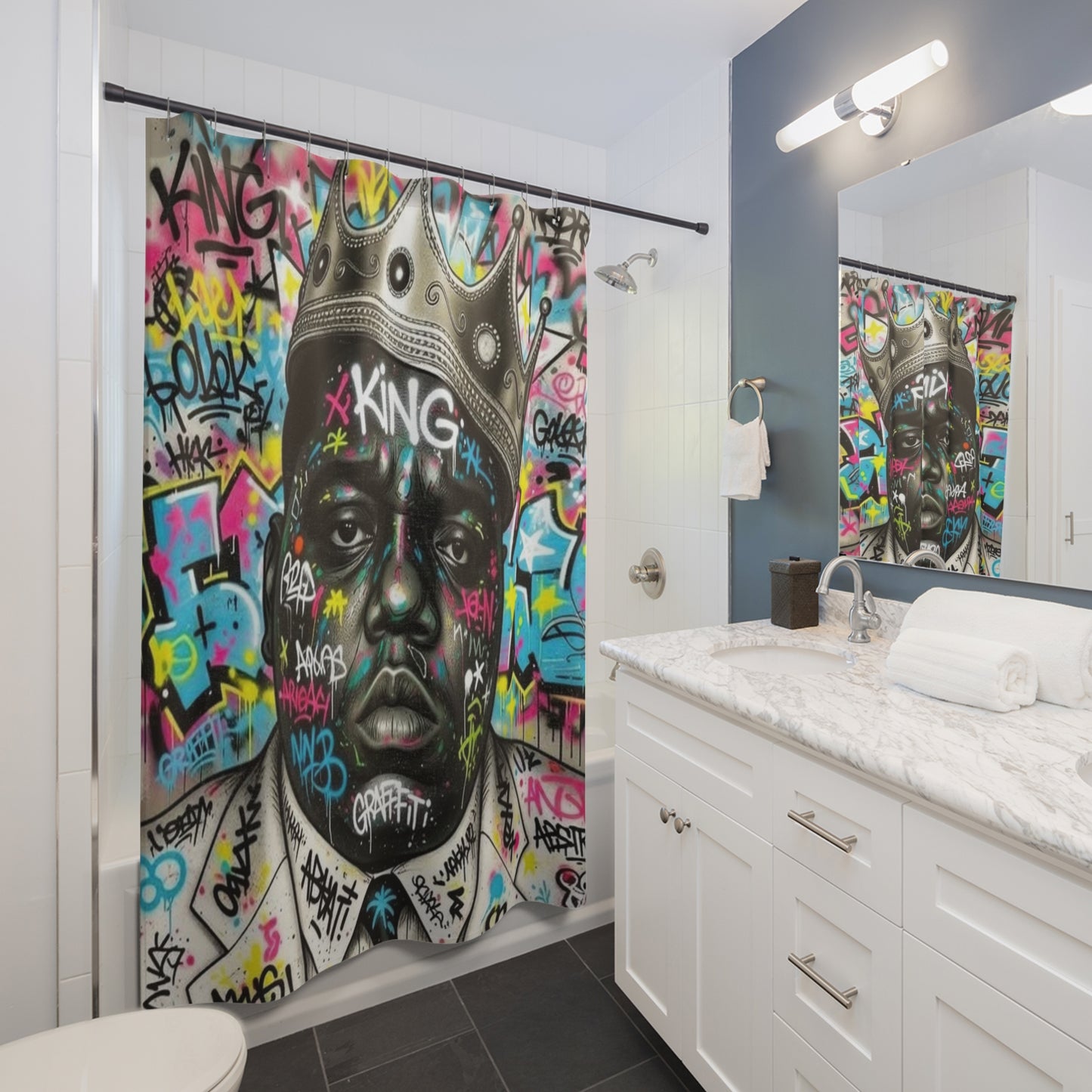 Biggie King 👑Of NY. Shower Curtains