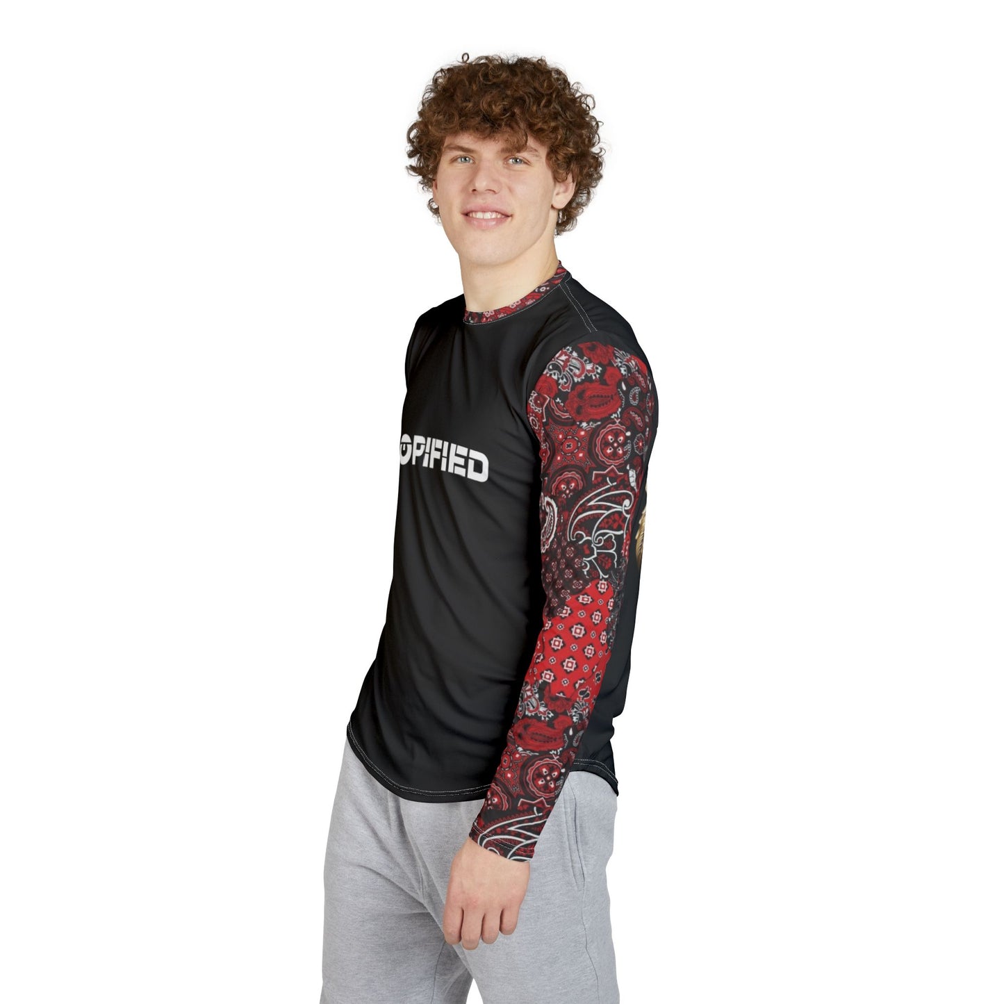 Men's DOPiFiED Bandanna UV Protection Long Sleeve Shirt - Stylish & Functional with Floral Design