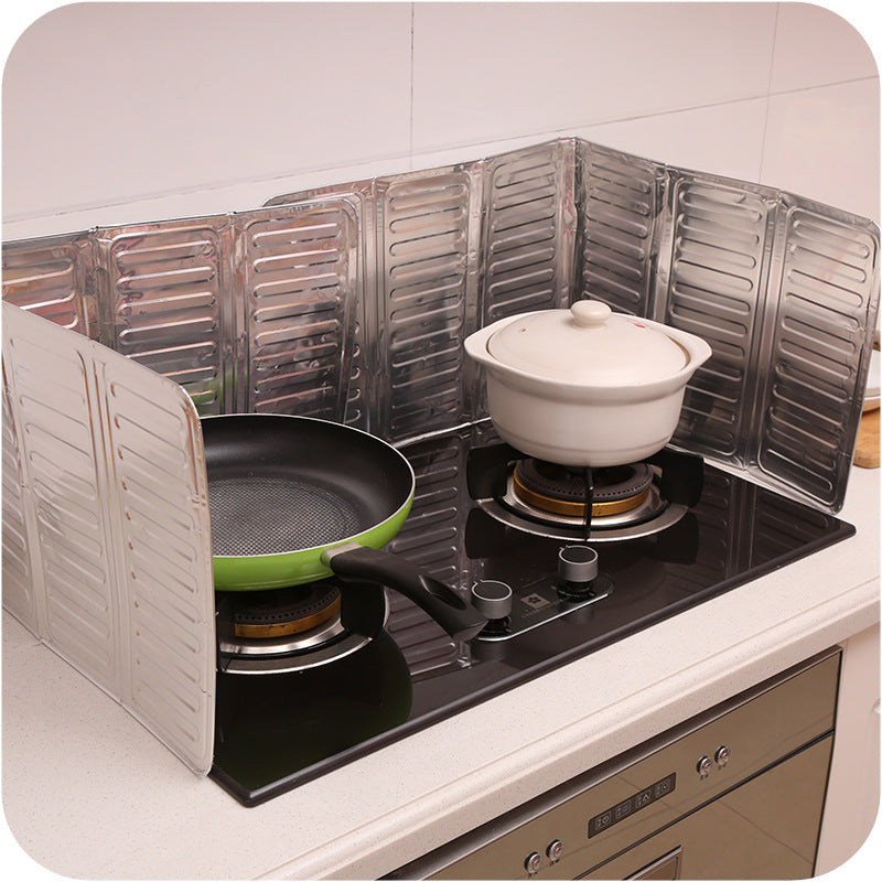 Kitchen Oil-Separating Aluminum Foil Plate Stove Creative Kitchen Supplies Cooking Heat Insulation Splash-Proof Baffle