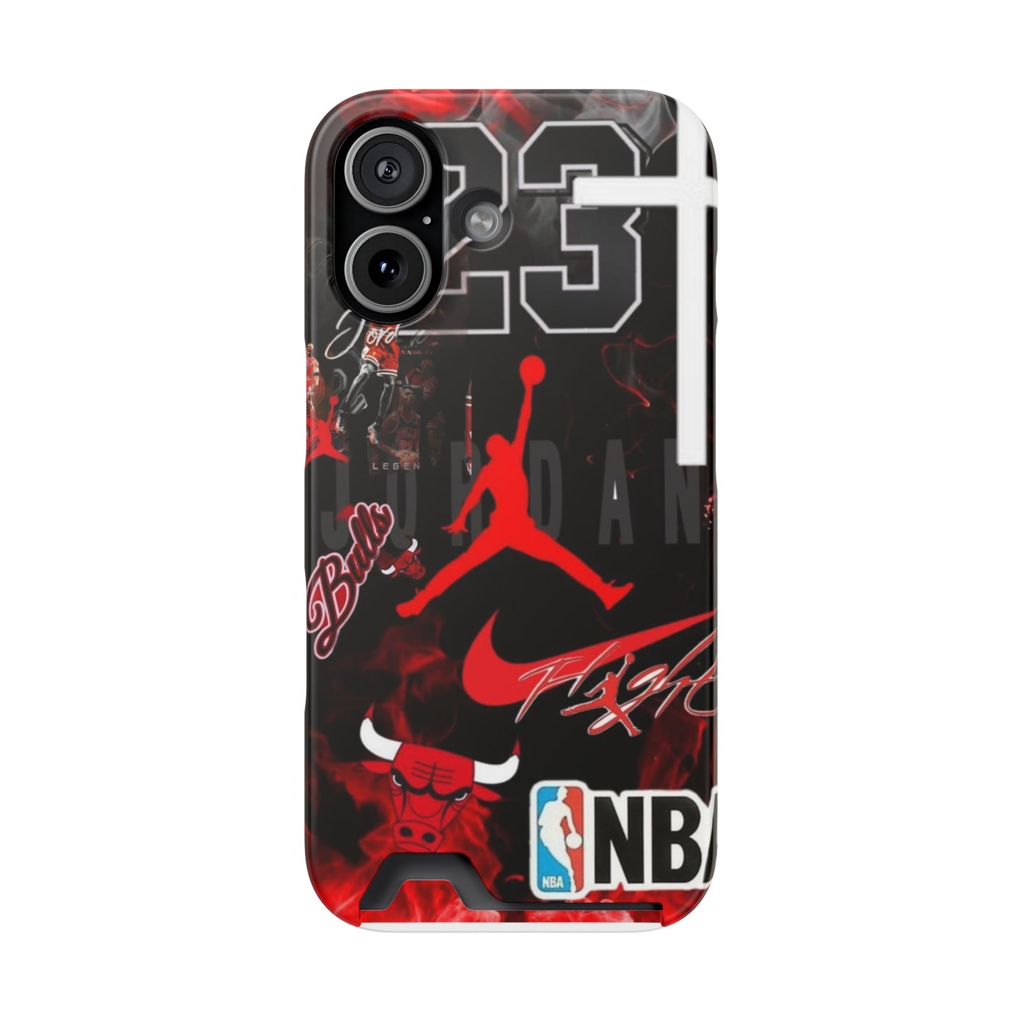 Jordan Card Holder Phone Case — Red Sports Collage