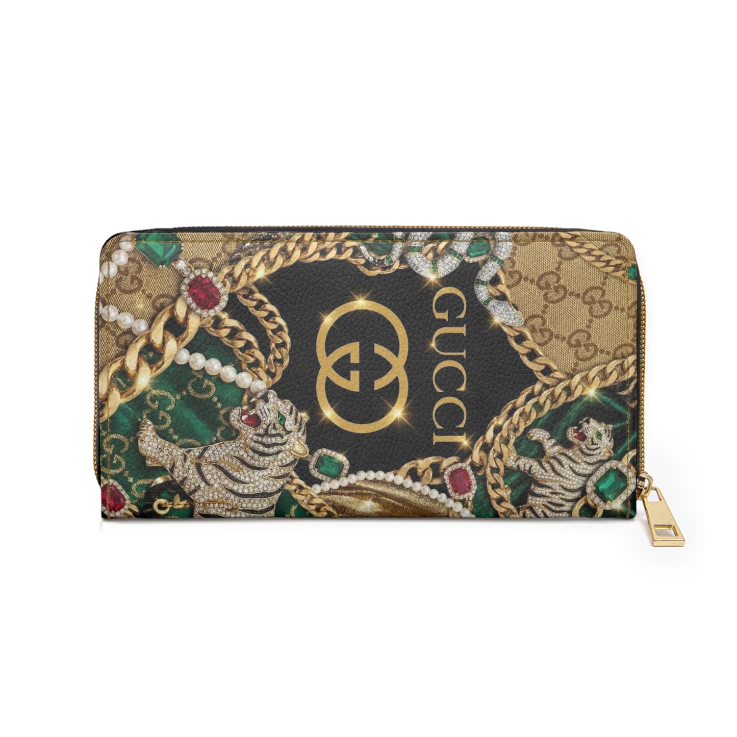 Luxury Chain & Tiger Zipper Wallet