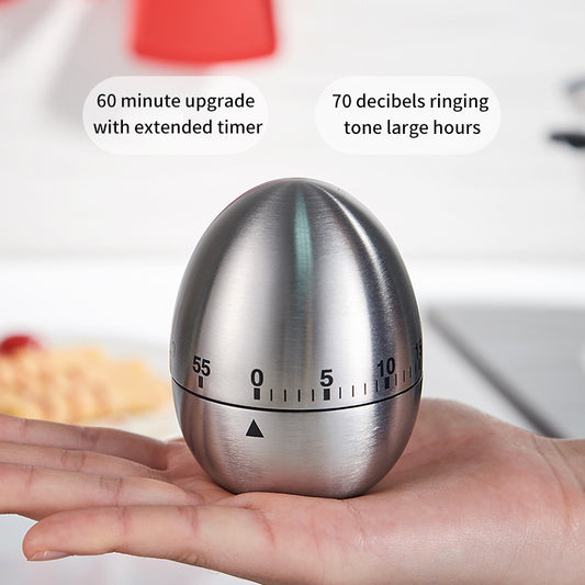 Creative Stainless Steel Kitchen Timer Egg Apple Timer Mechanical Reminder Countdown Kitchen Gadget