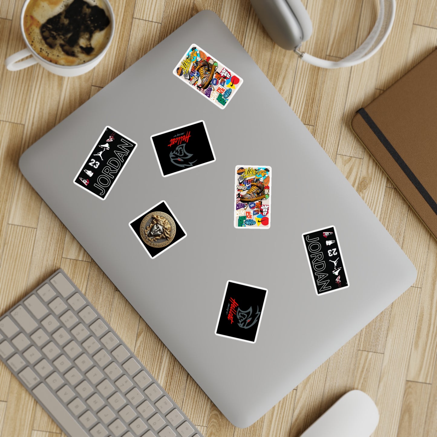 Jordan & Hellcat Holographic Sticker Sheet Pack — 10-Piece Decorative Decal Set