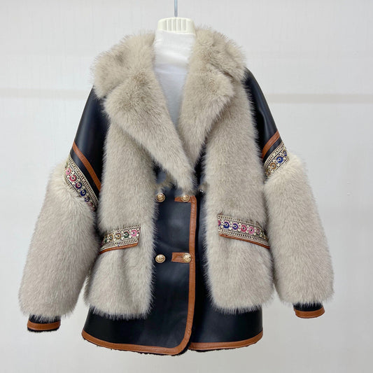 Faux fur jacket Women's temperament jacket