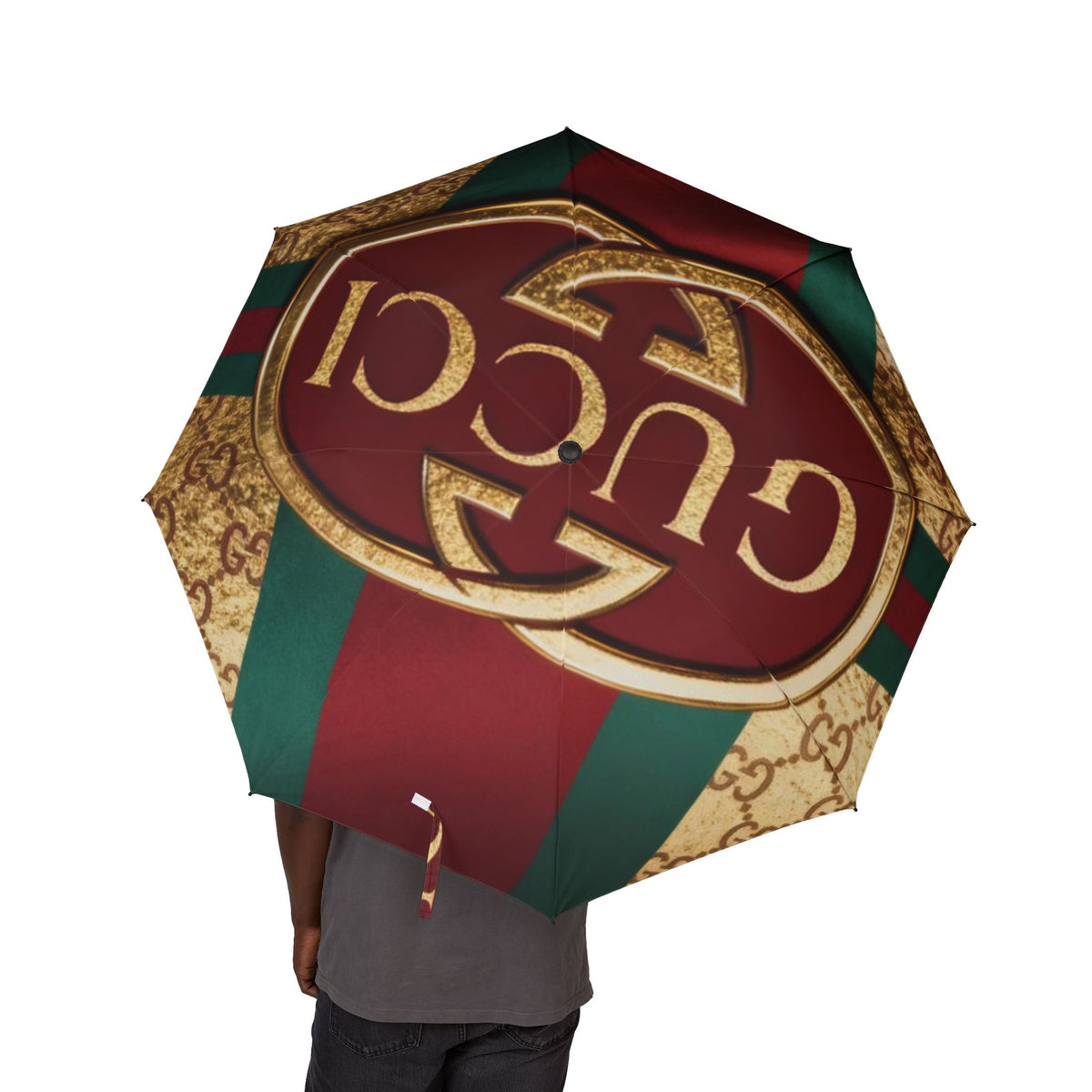 Luxury Brand Semi-Automatic Foldable Umbrella Gucci