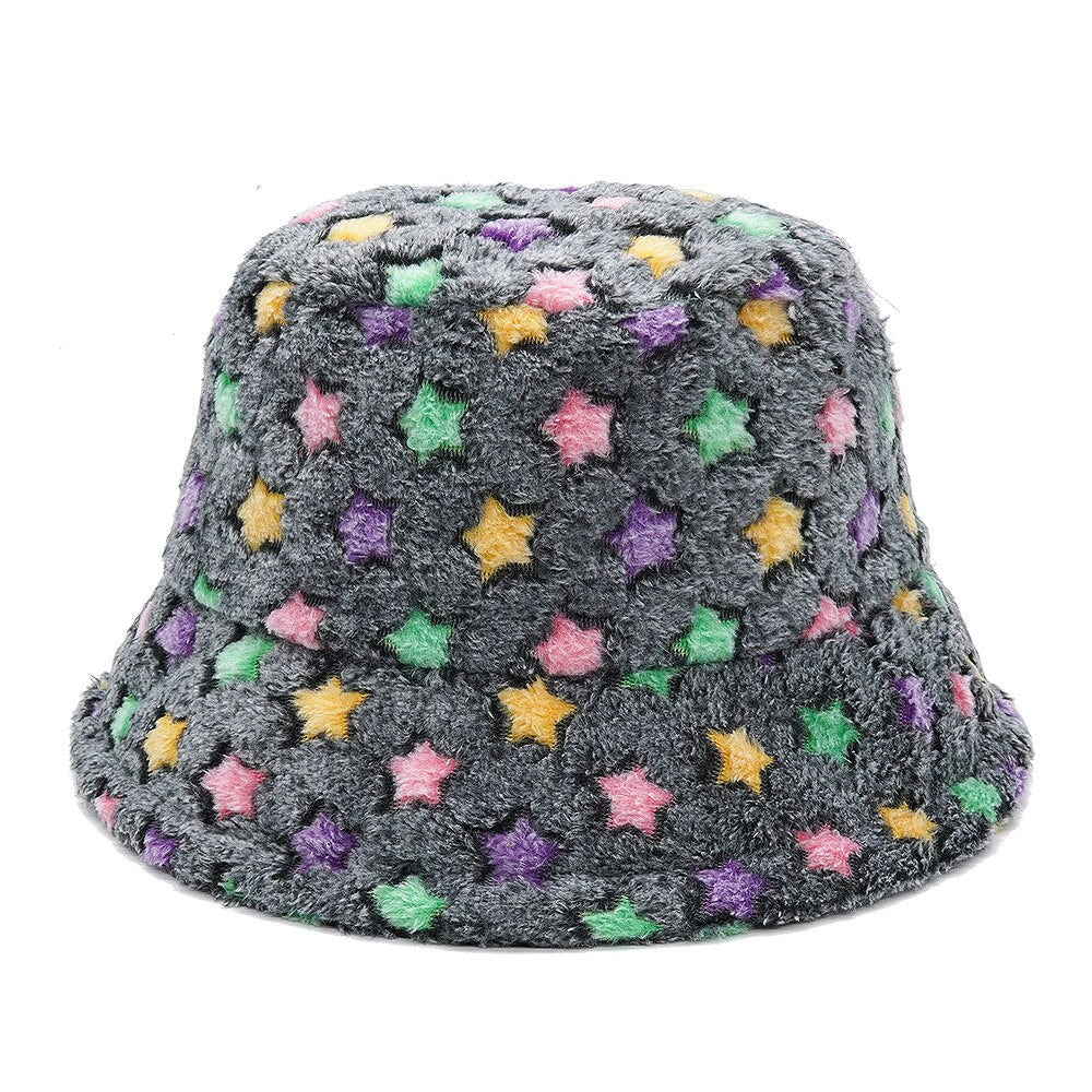 Autumn Winter Camouflage Faux Fur Bucket Hats Women Girl Fashion Warm Soft Velvet Fluffy Fisherman Hat Ladies Outdoor Panama