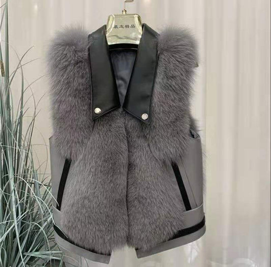 Women's Korean Style Slim Vest Imitation fur