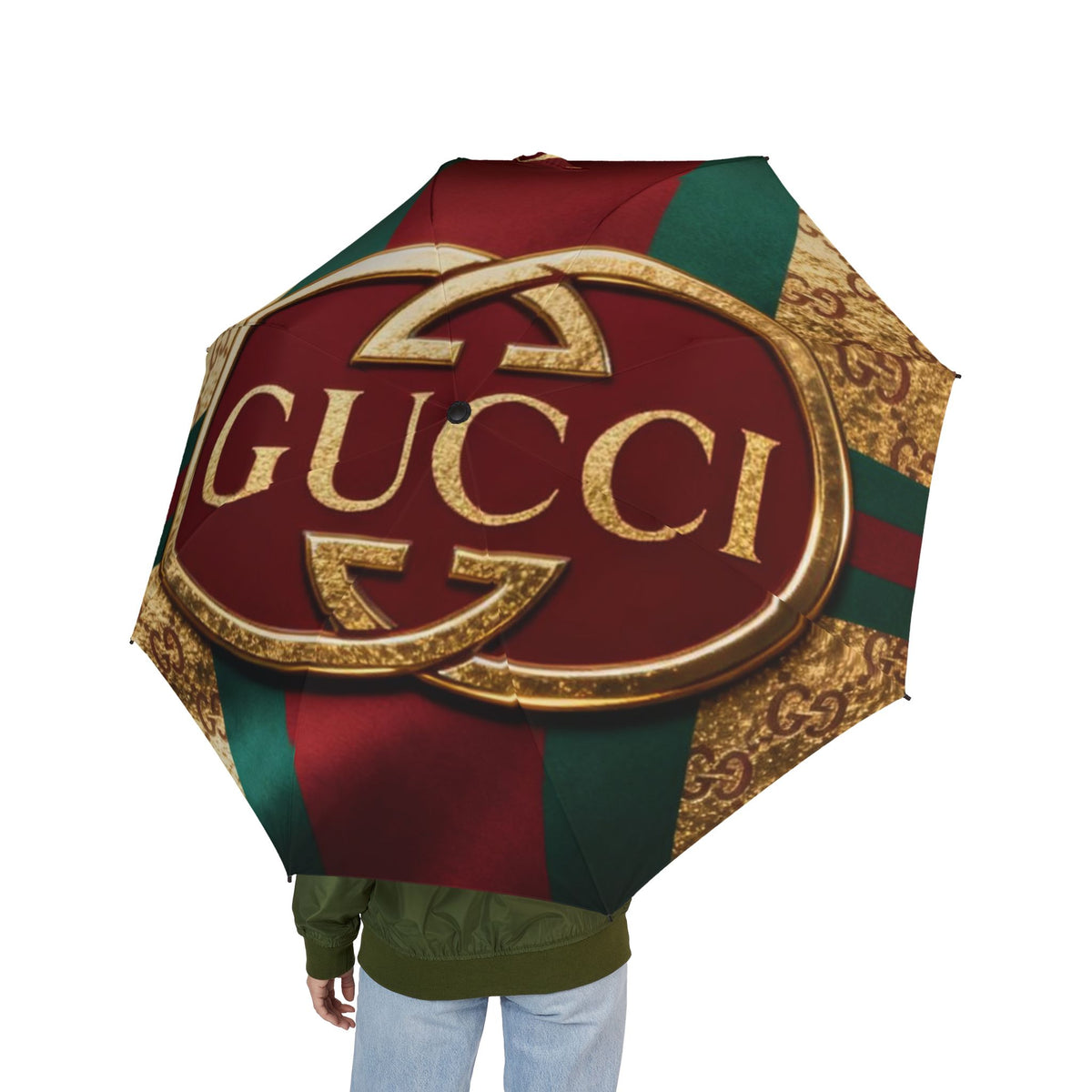 Luxury Brand Semi-Automatic Foldable Umbrella Gucci