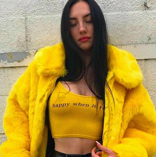 I AM Gia Faux Fur Women Thick Hip Hop coats