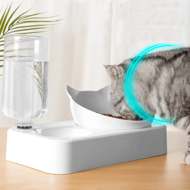 Cat Bowl Double Bowl Dog Bowl To Protect The Cervical Spine Pet Bowl Automatic Waterer Cat Food Bowl Pet Supplies