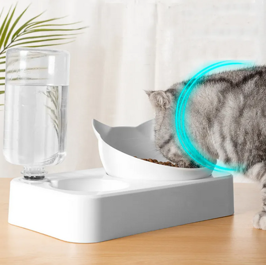 Cat Bowl Double Bowl Dog Bowl To Protect The Cervical Spine Pet Bowl Automatic Waterer Cat Food Bowl Pet Supplies