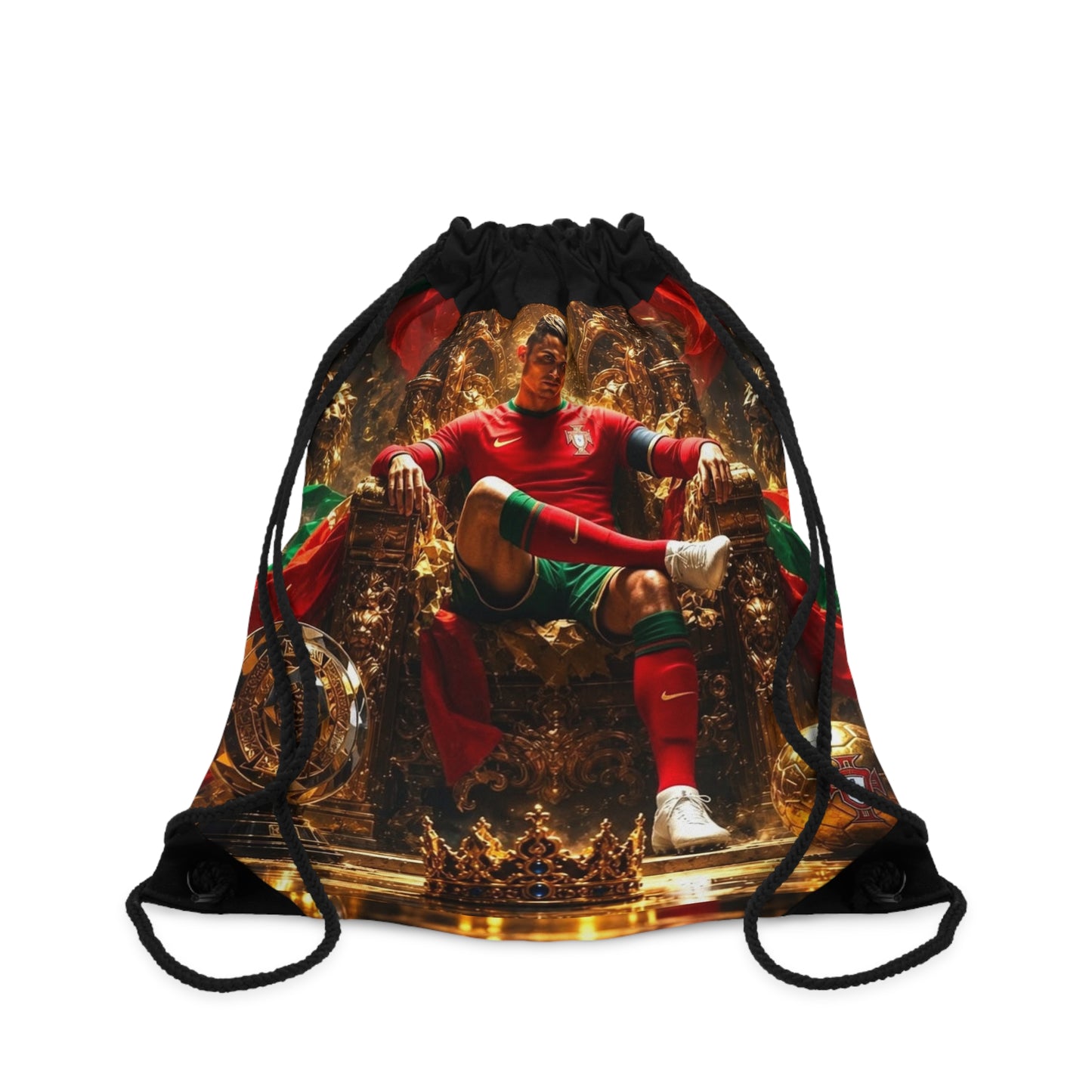 king Of Portugal Drawstring Bag