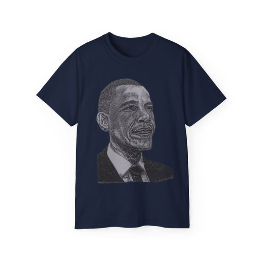 Dominick The Awesome Artist hand drawn Obama Unisex Ultra Cotton Tee