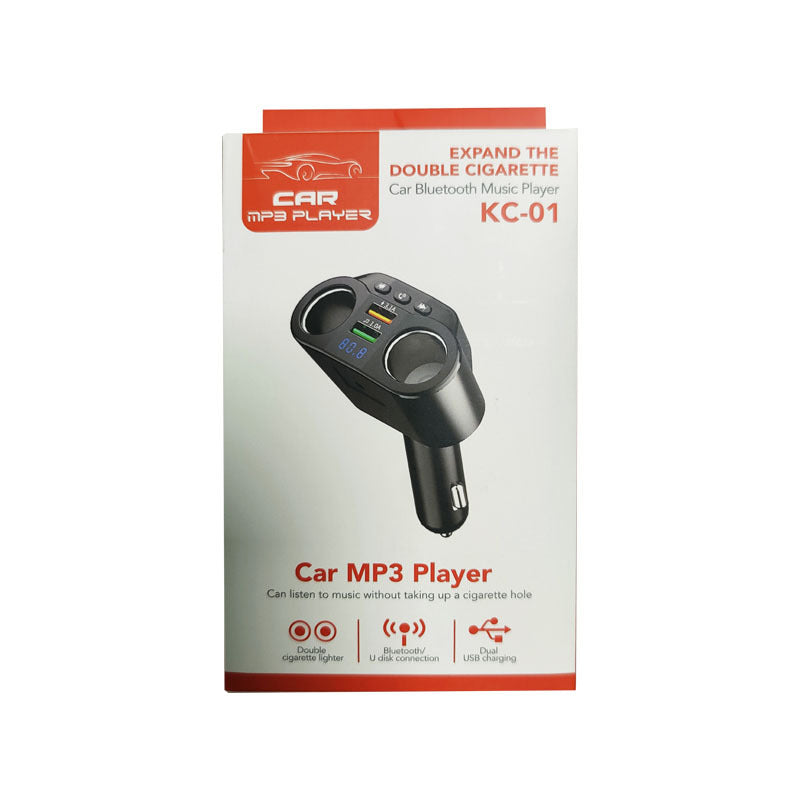 KC-01 car charger with one to two USB ports intelligent digital display QC3.0 fast charging multifunctional car cigarette lighter