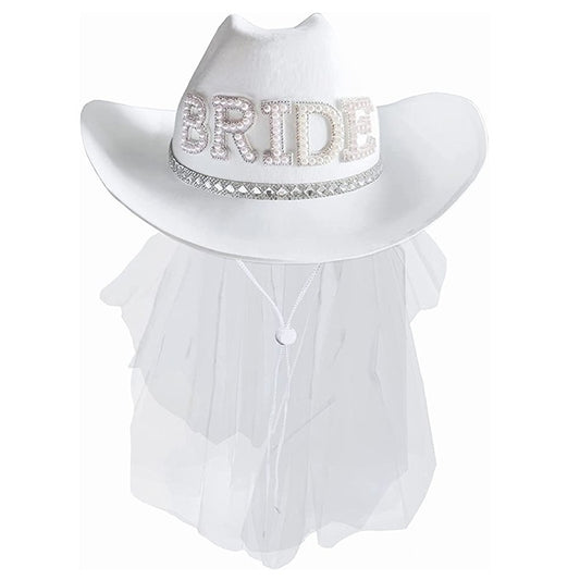 Bride's headdress with diamond inlaid denim hat Western denim hat BRIDE sequin edging headdress denim hat