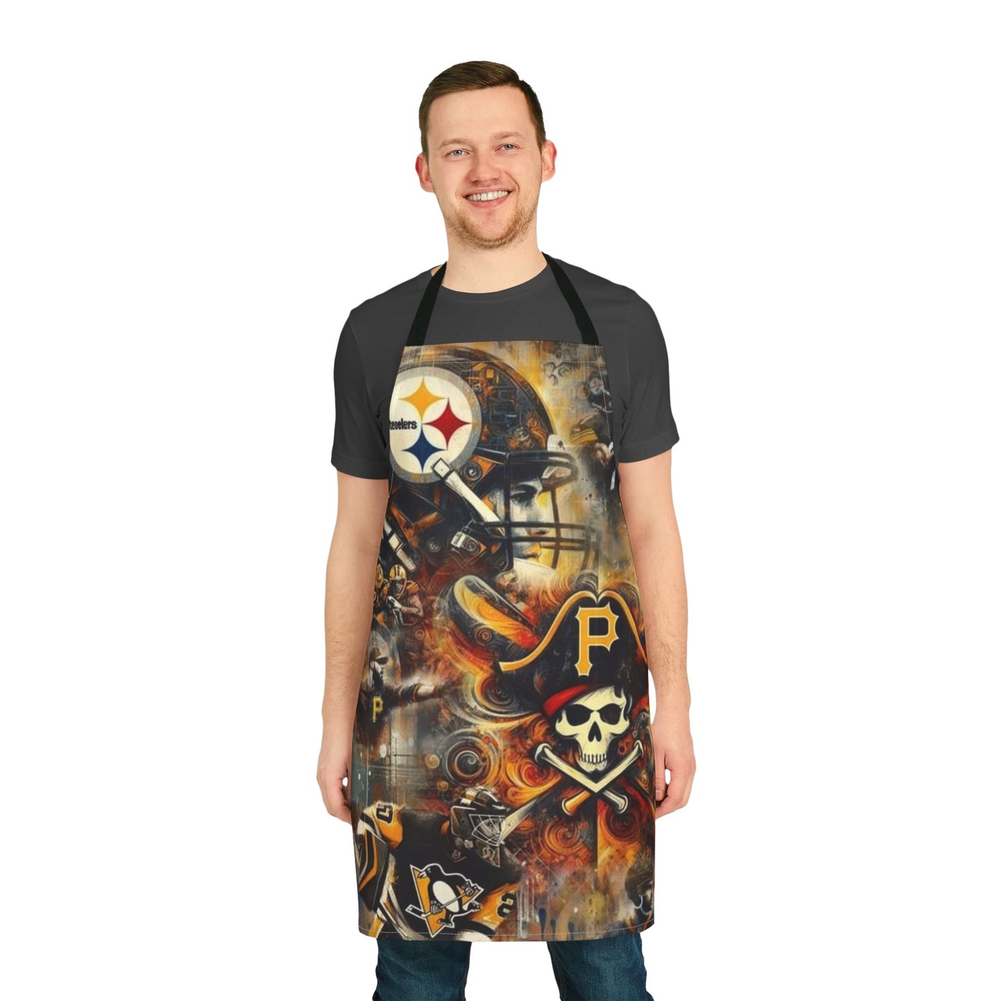 Pittsburgh City Collage Apron, 5-Color Straps (AOP)