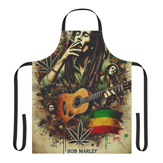 Rasta Guitar Apron – Reggae Music Chef Apron with Cannabis Art