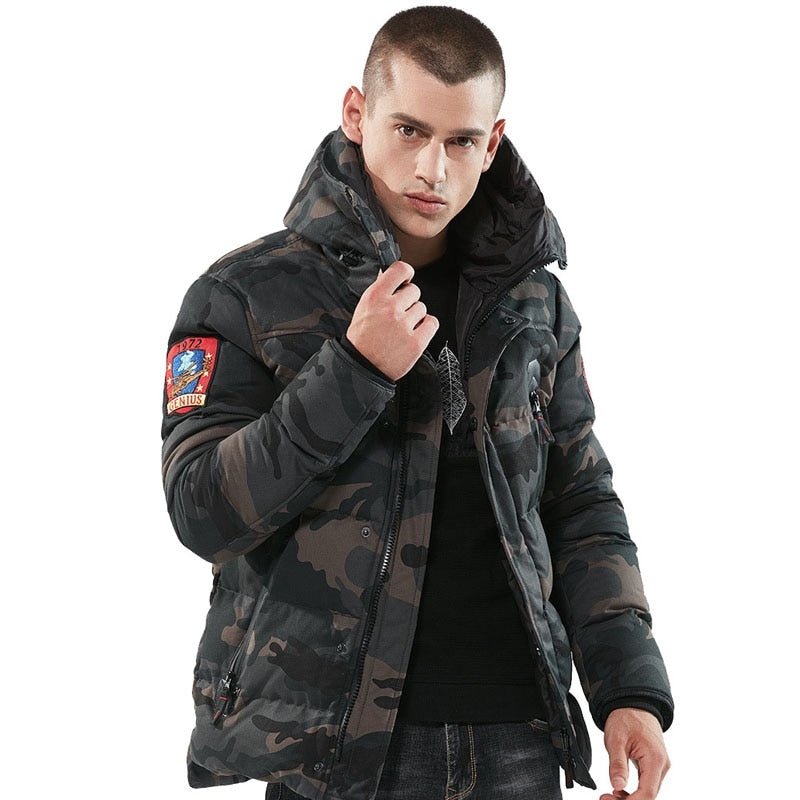 Hot Sale Winter Jacket Men Thicken Cotton Camouflage Parka Hiphop Chaquetas Hombre Mens Casual Streetwear Outerwear Hooded Coats