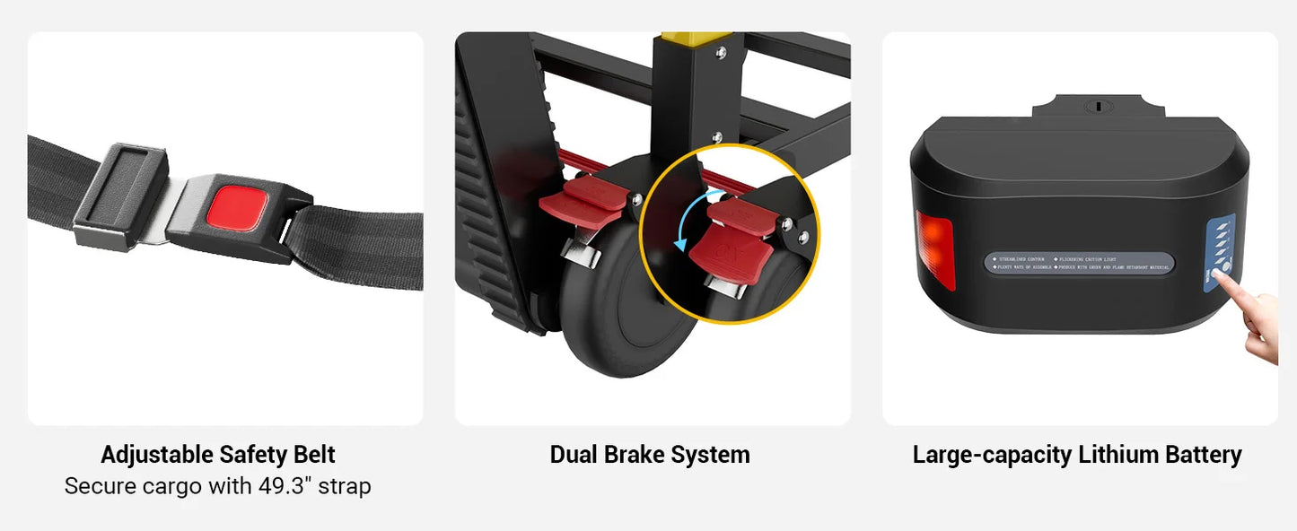 Electric Stair Climbing Hand Dolly Cart for Moving 400lbs Capacity Heavy Duty Folding Stair Climber
