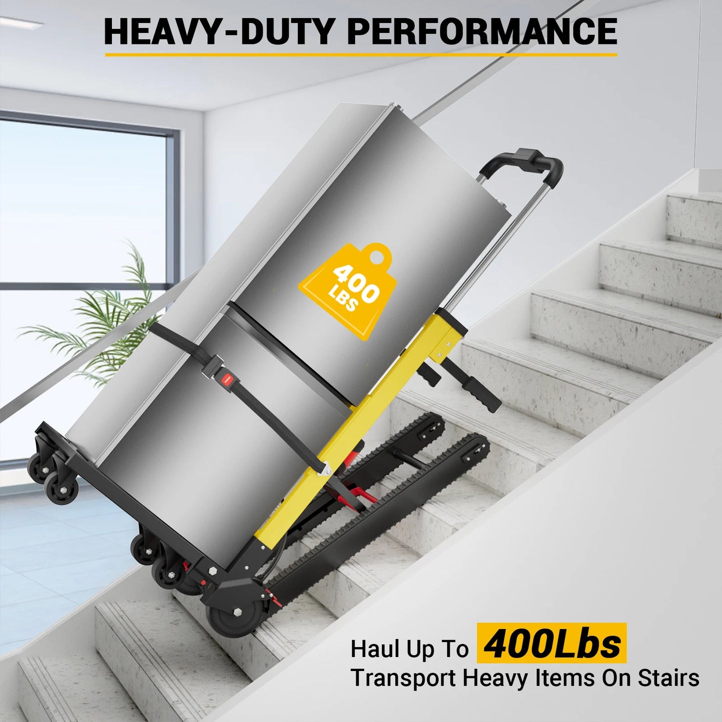Electric Stair Climbing Hand Dolly Cart for Moving 400lbs Capacity Heavy Duty Folding Stair Climber