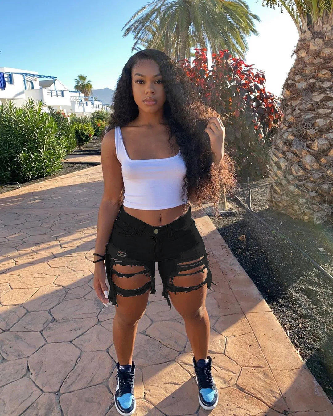 No Orange  Available. Women's Ripped Denim Shorts Fashion High Street Sexy Hot Girl Jeans Shorts S-2XL