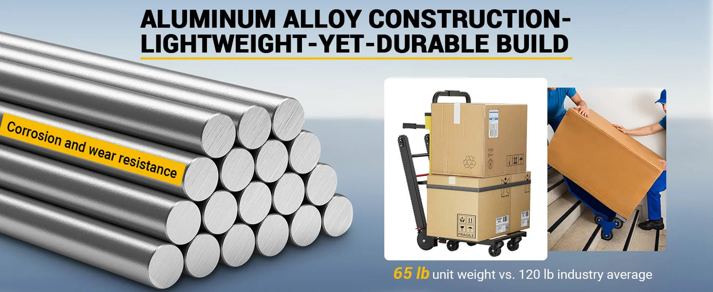 Electric Stair Climbing Hand Dolly Cart for Moving 400lbs Capacity Heavy Duty Folding Stair Climber