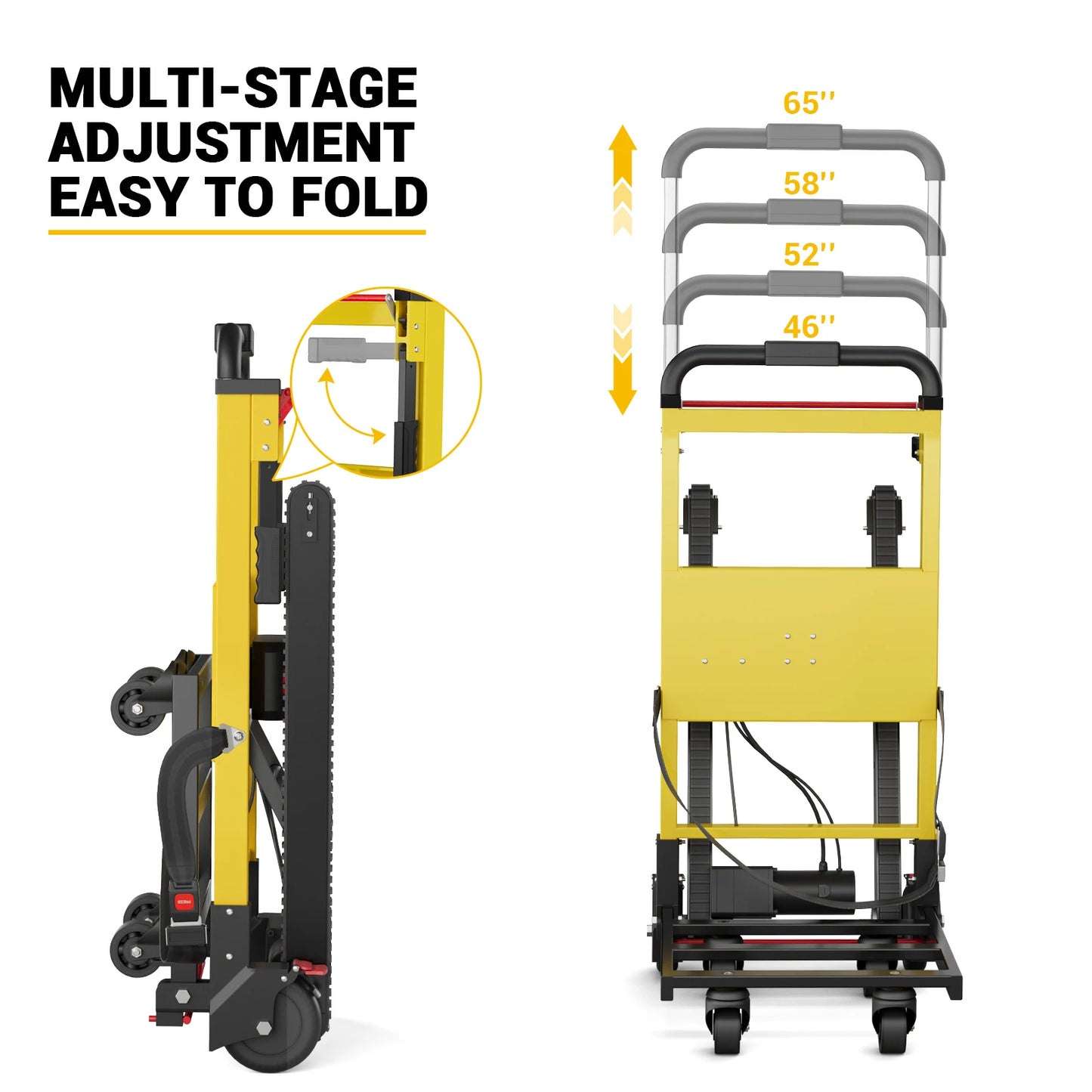 Electric Stair Climbing Hand Dolly Cart for Moving 400lbs Capacity Heavy Duty Folding Stair Climber