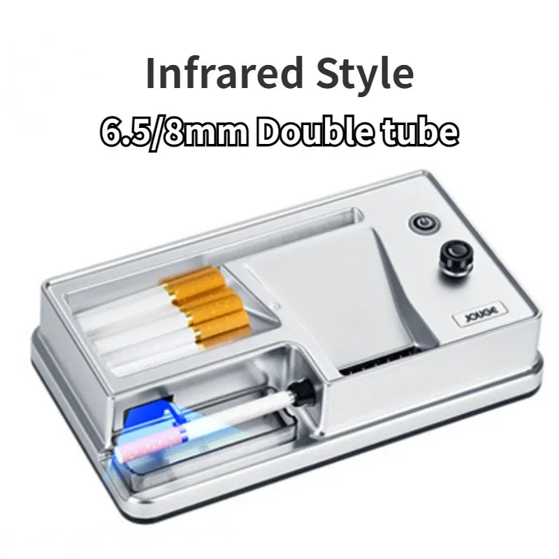 New 3-in-1 Auto Cigarette Rolling Machine – Electric, Smart Sensing, 6.5/8mm Tubes.