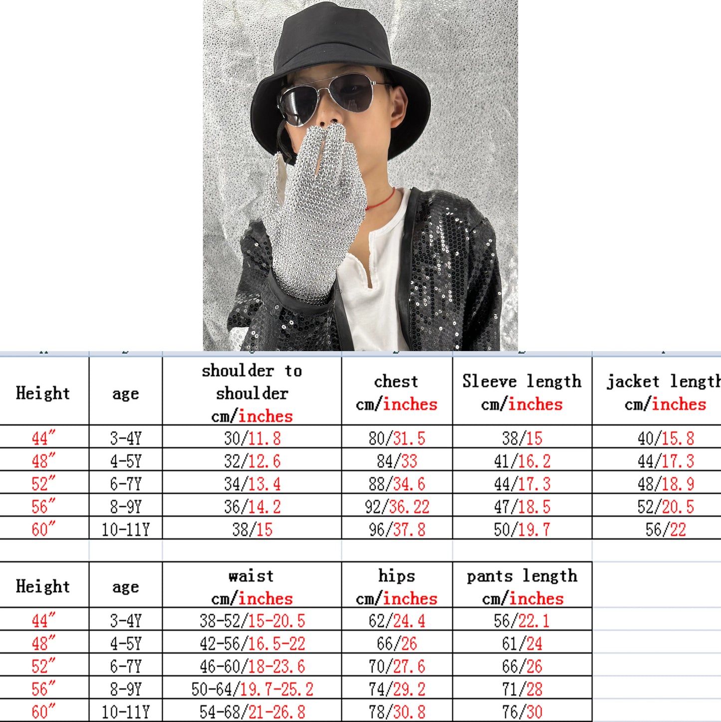 Michael Jacket for Men Kids Women Show Performance