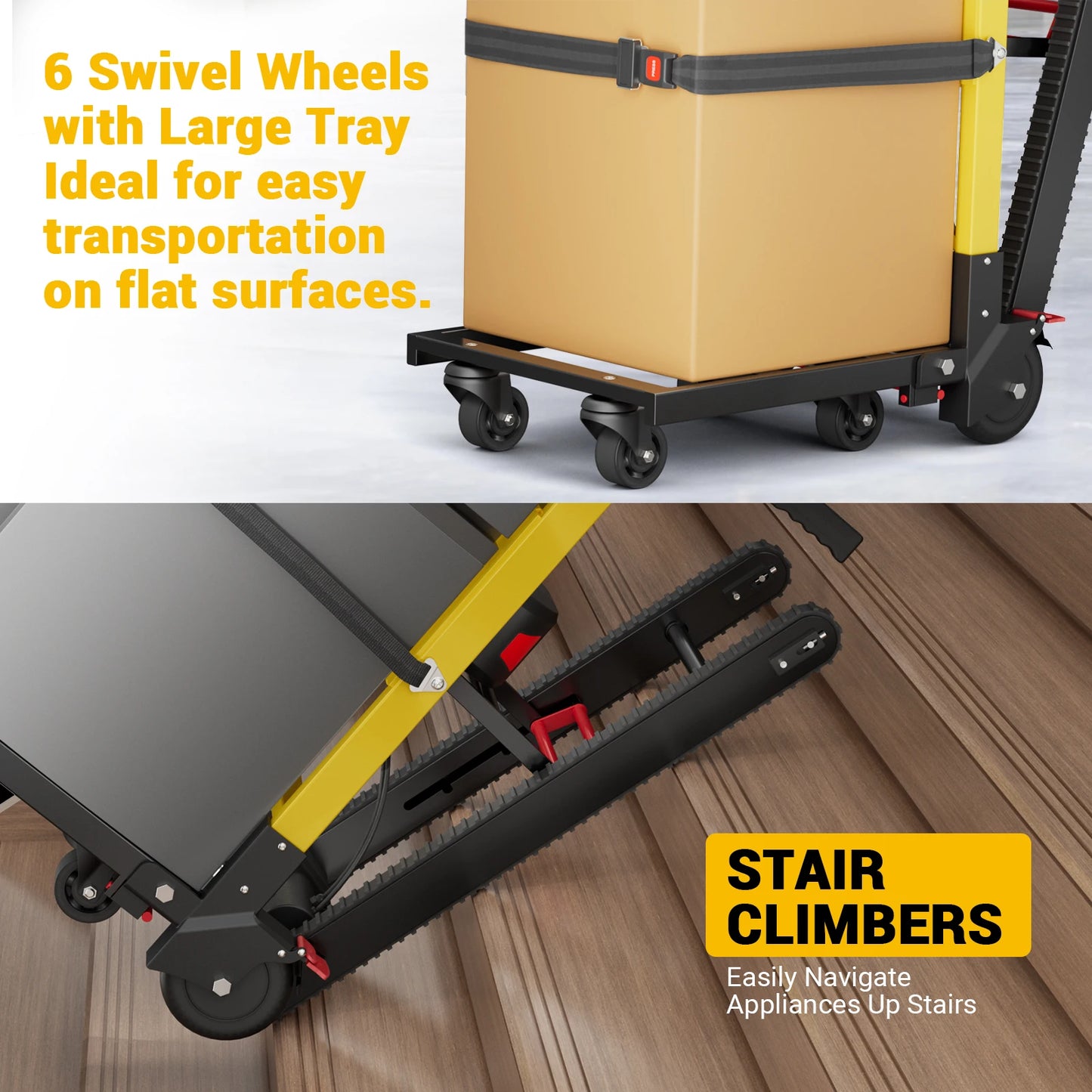 Electric Stair Climbing Hand Dolly Cart for Moving 400lbs Capacity Heavy Duty Folding Stair Climber