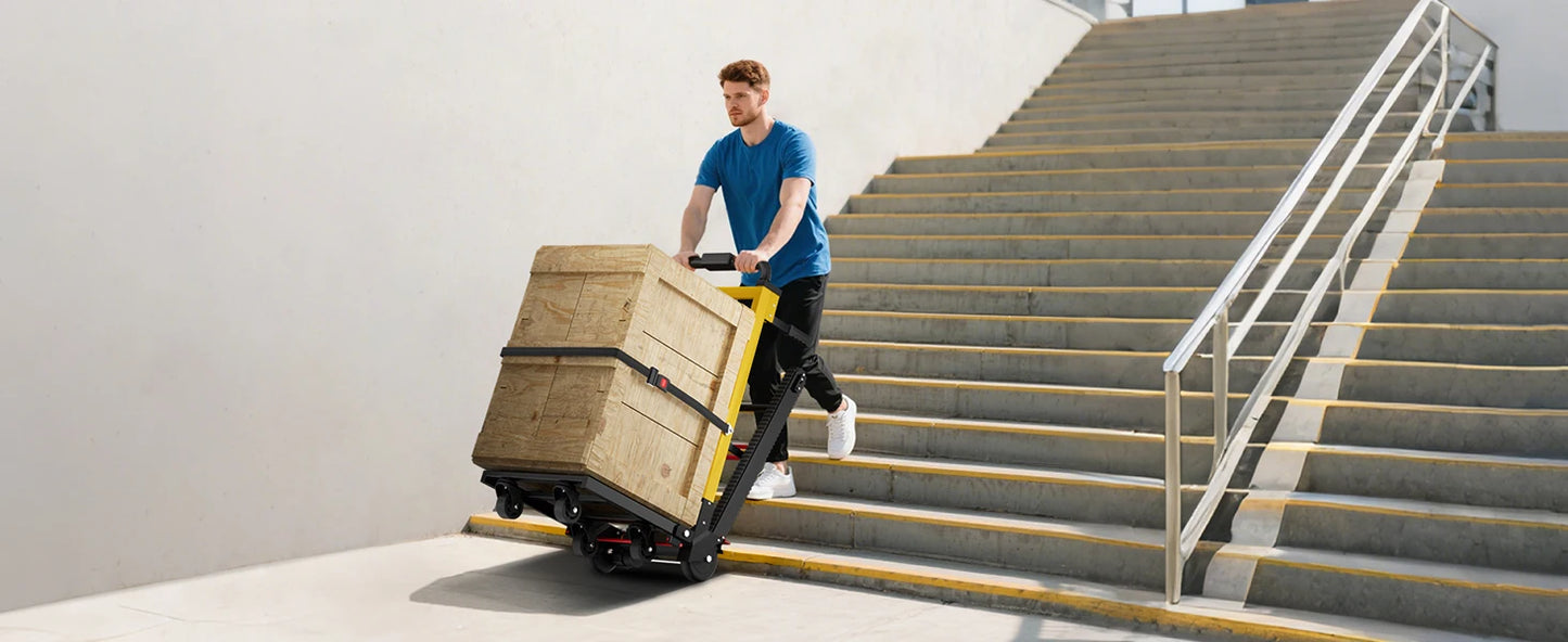 Electric Stair Climbing Hand Dolly Cart for Moving 400lbs Capacity Heavy Duty Folding Stair Climber