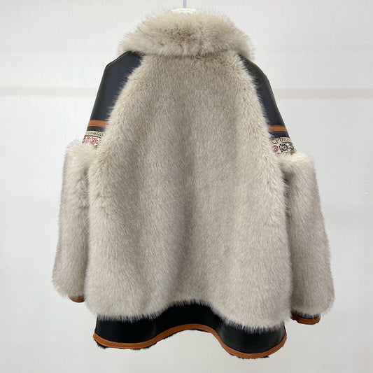 Faux fur jacket Women's temperament jacket