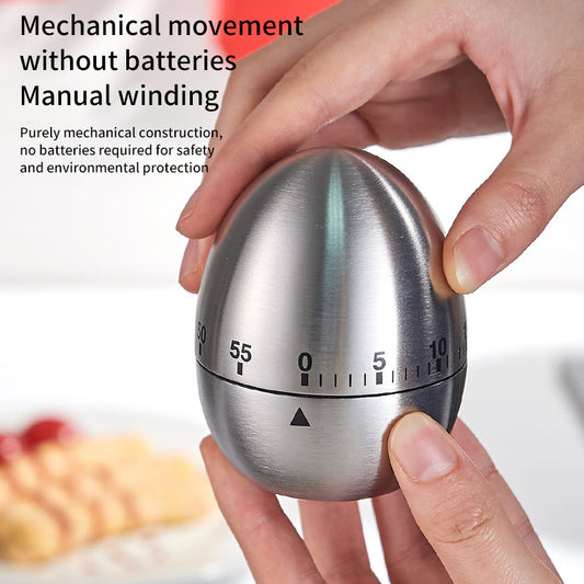 Creative Stainless Steel Kitchen Timer Egg Apple Timer Mechanical Reminder Countdown Kitchen Gadget
