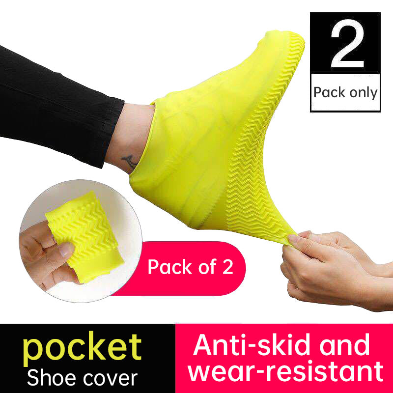 Rain Shoe Covers for Men and Women with Silicone Waterproof, Anti Slip