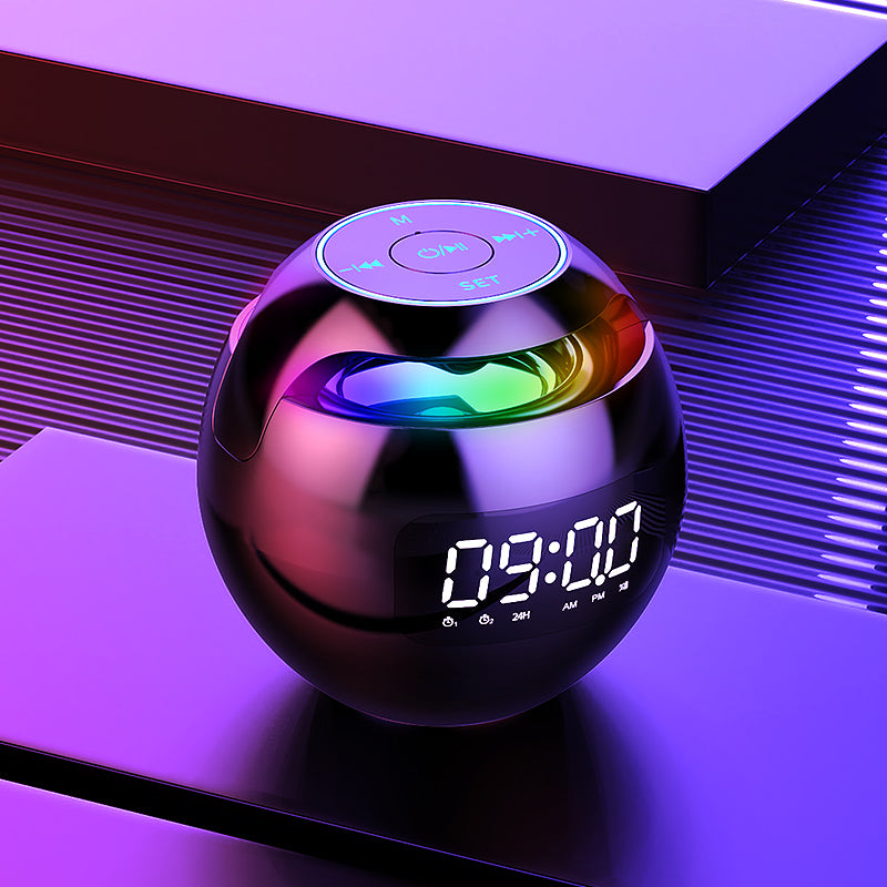 Clock Colorful Bluetooth Speaker Mini Portable Home Ball